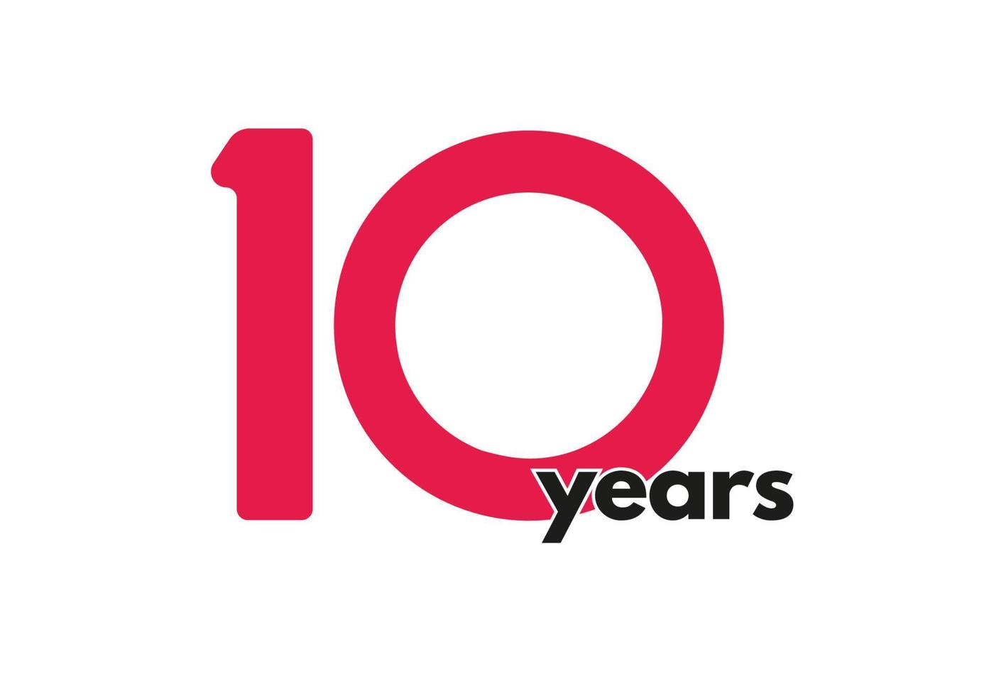 10th year logo and typography vector