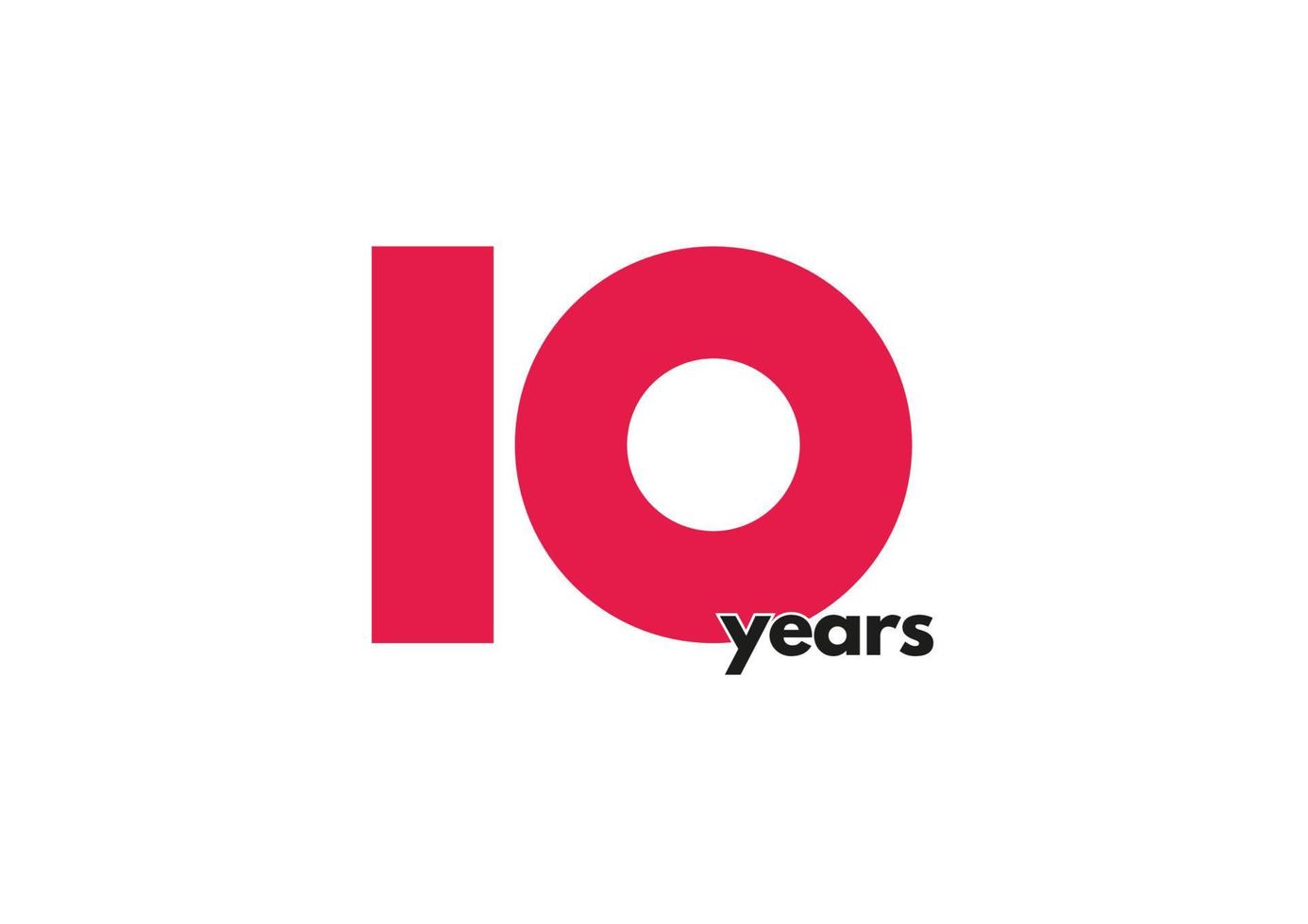 10th year logo and typography vector