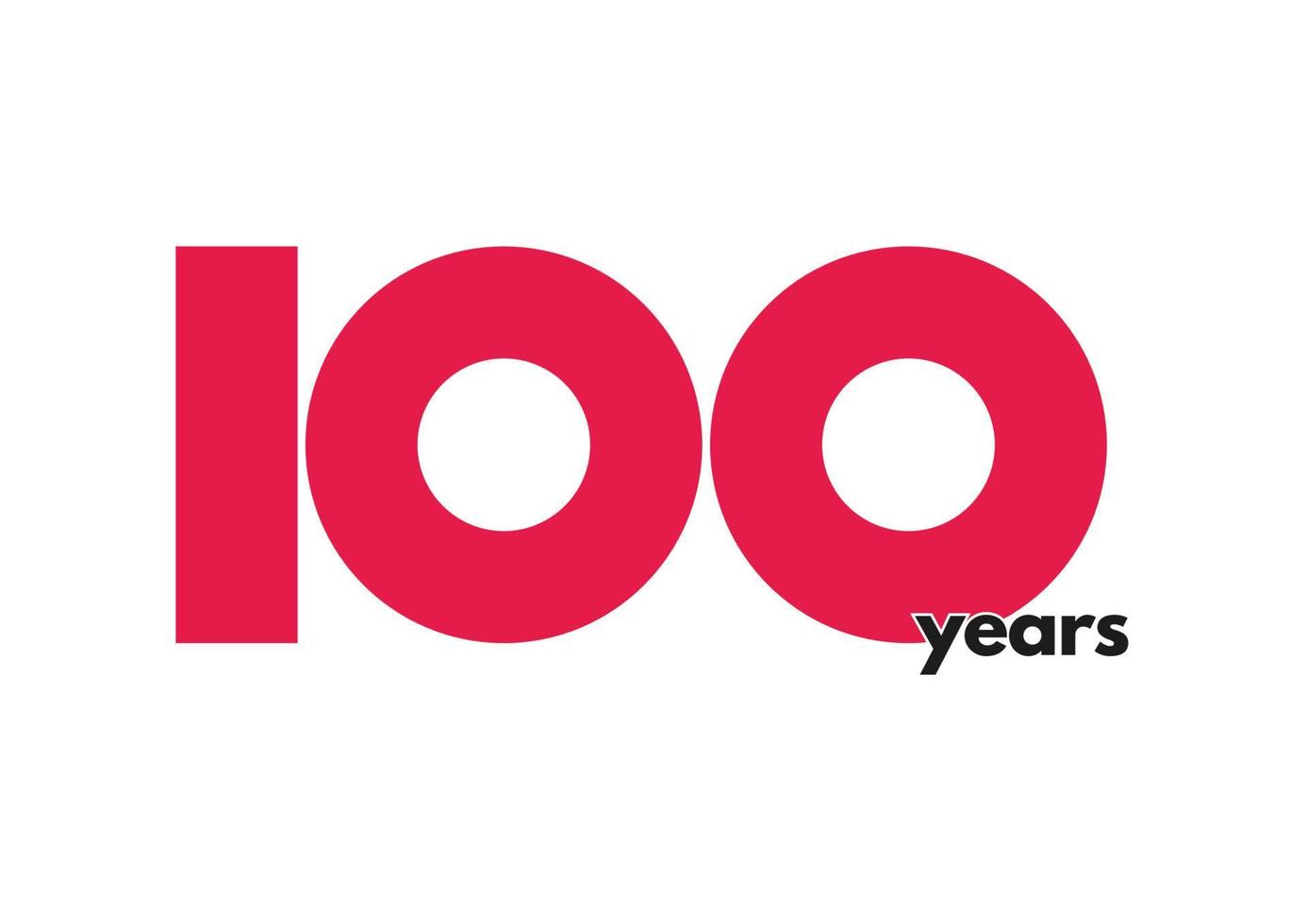 100th year logo and typography vector