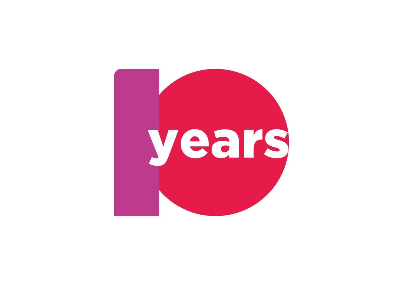 10th year logo and typography vector