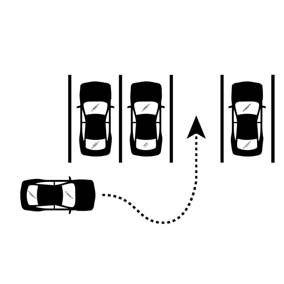 car parking icon and image in the parking lot vector