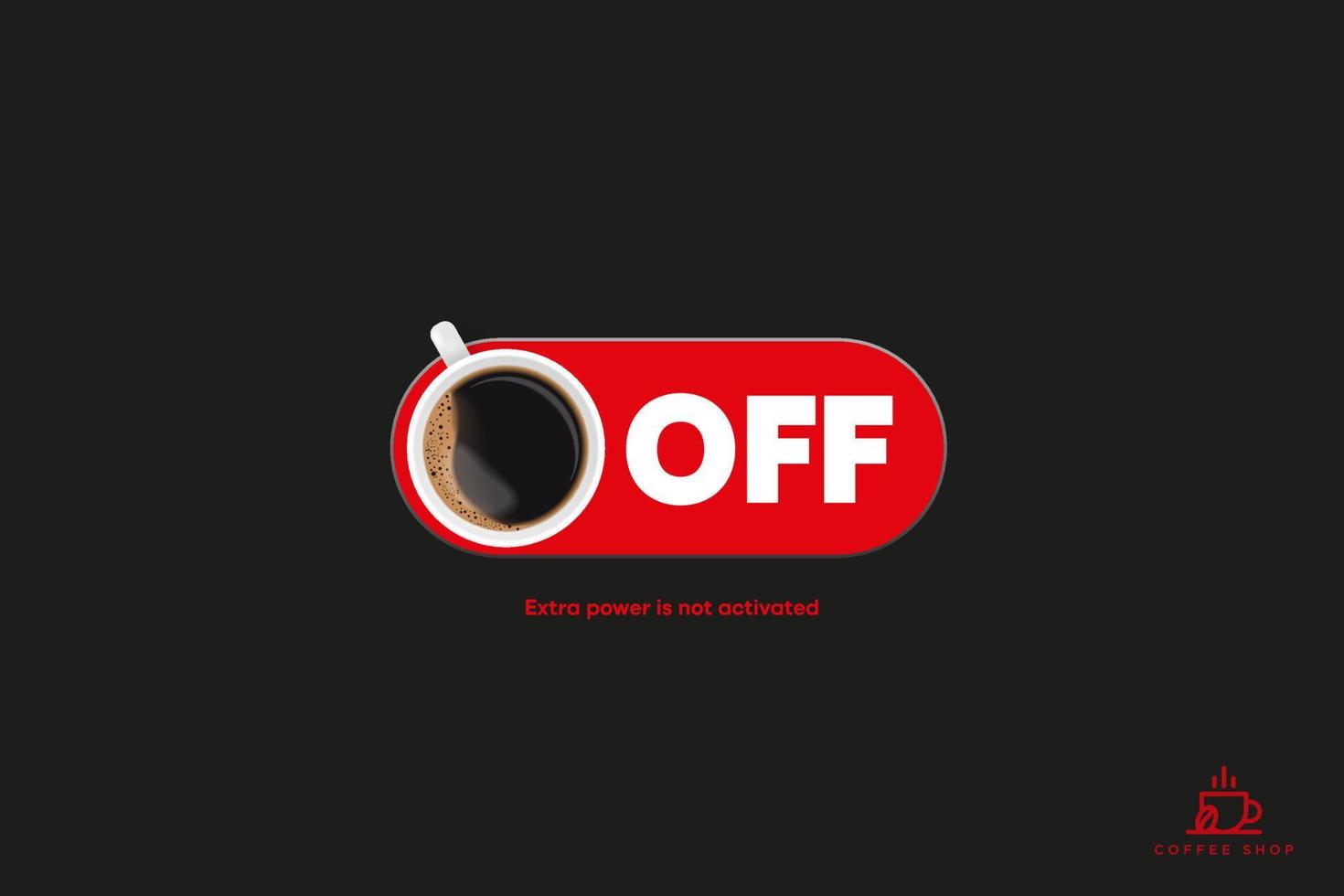 imagen de anuncio de café on off vector