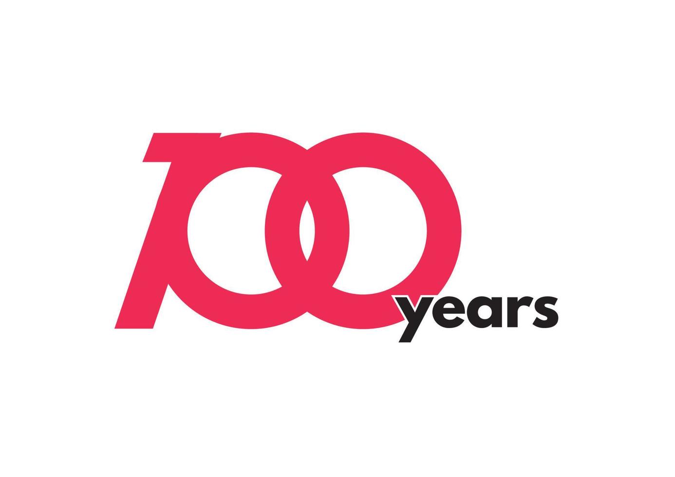 100th year logo and typography vector