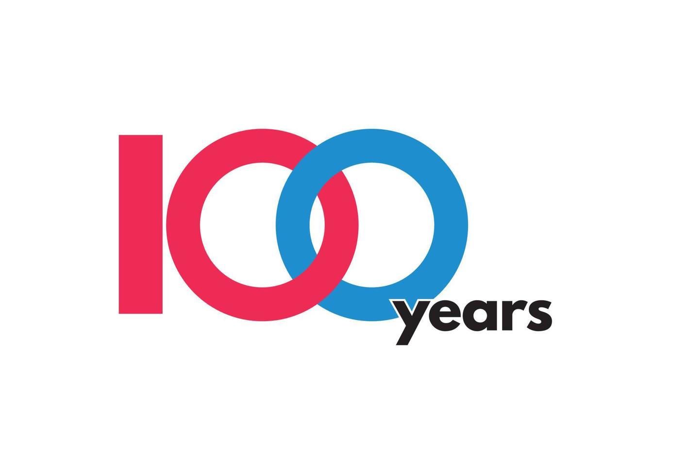 100th year logo and typography vector