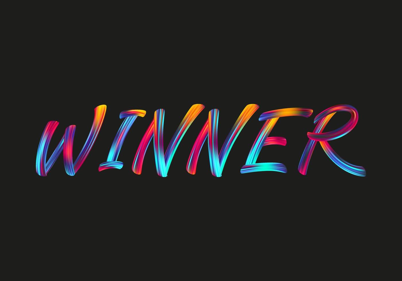 winner lettering on black background vector