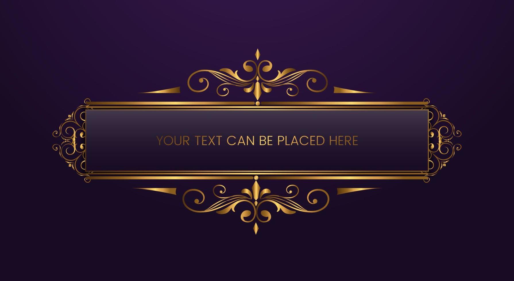 elegant rectangle frame in gold vector