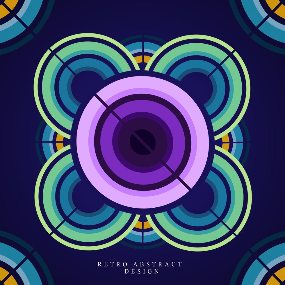 diseño redondeado retro abstracto simple vector