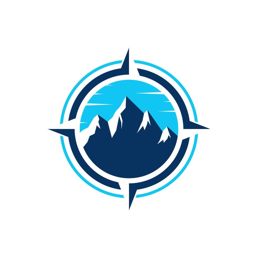 Compass and mountain for travel adventure logo design vector 7957827 ...