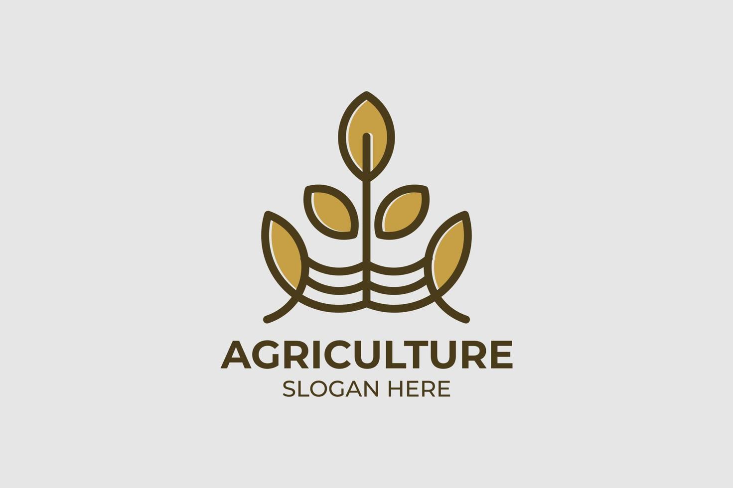 conjunto de logotipos de agricultura simple y moderno vector