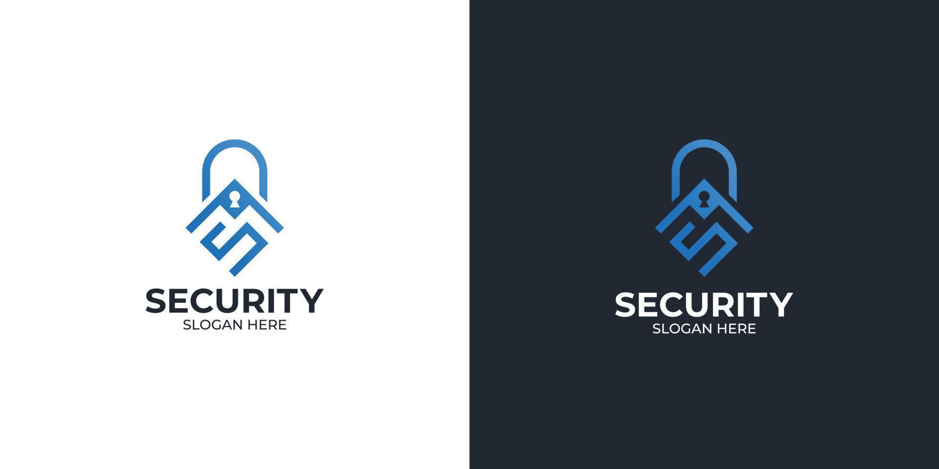 set of combination security logos with letter S vector