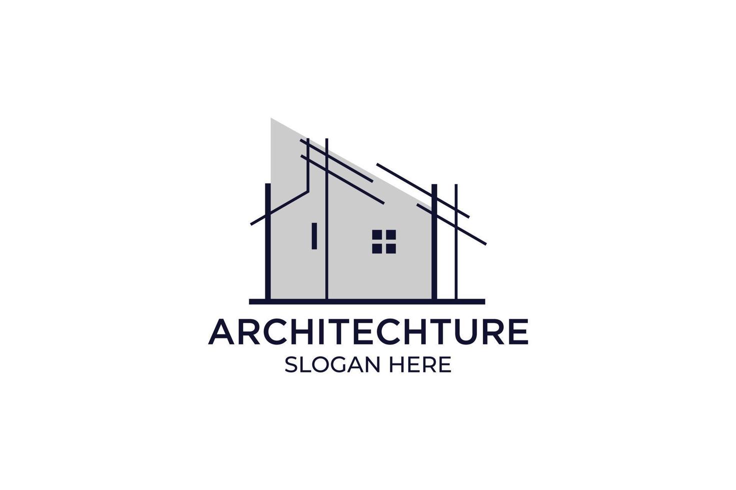 conjunto de logotipo de arquitecto simple y minimalista vector