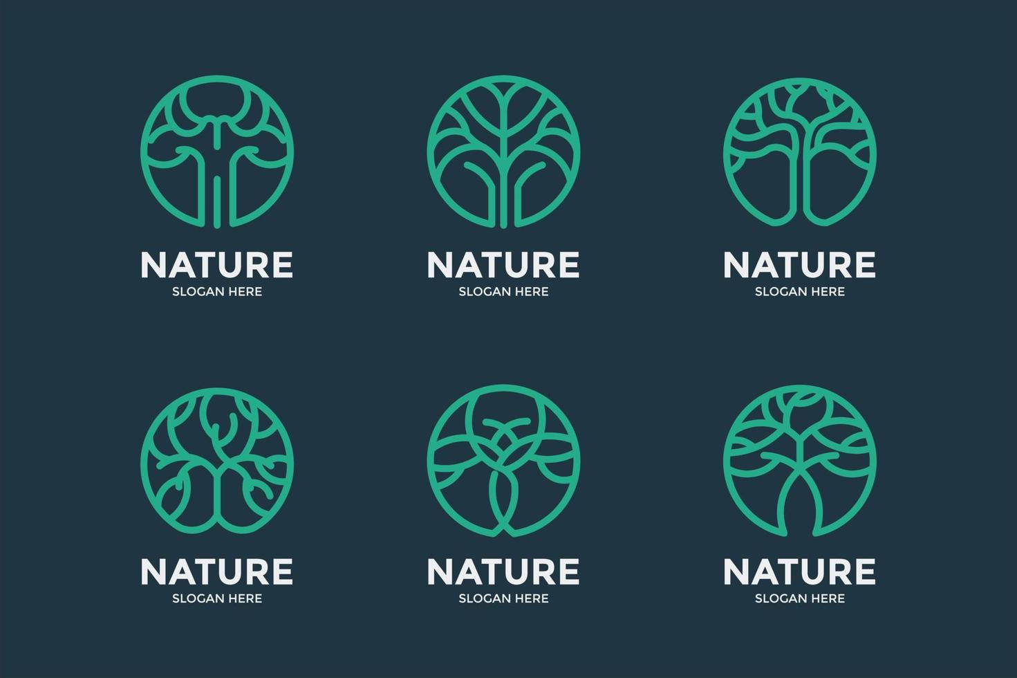 modern minimalist tree logo collection vector