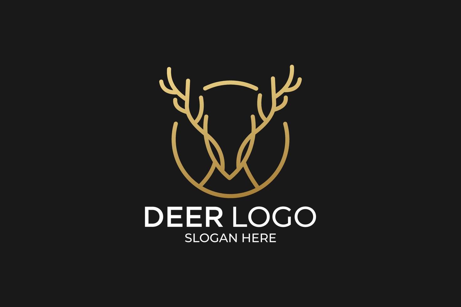 simple and minimalist deer logo set vector