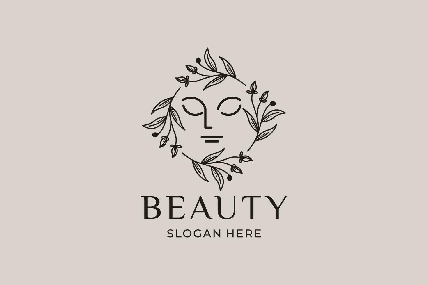 conjunto de logotipos de belleza simple y moderno vector