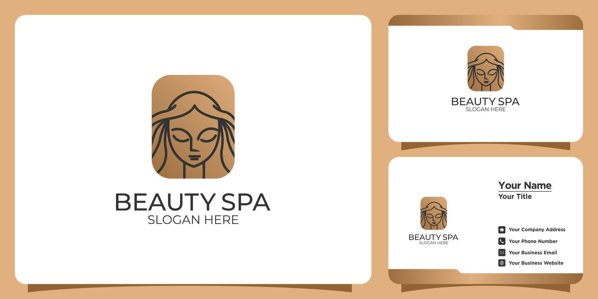 Hand drawn set of feminine logo templates for beauty and business cards vector