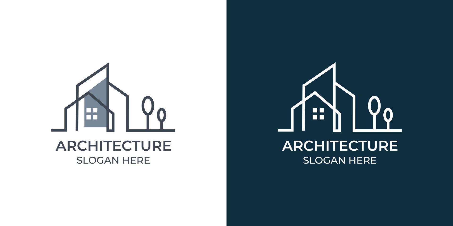 conjunto de logotipos arquitectónicos minimalistas y modernos vector