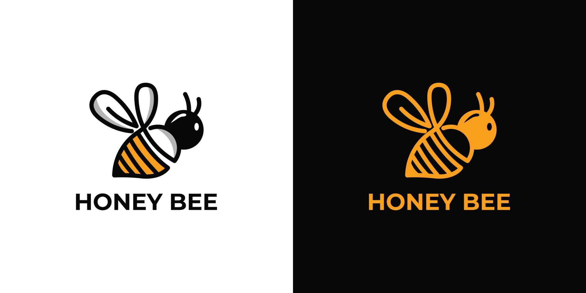 Elegant minimalist bee logo set vector