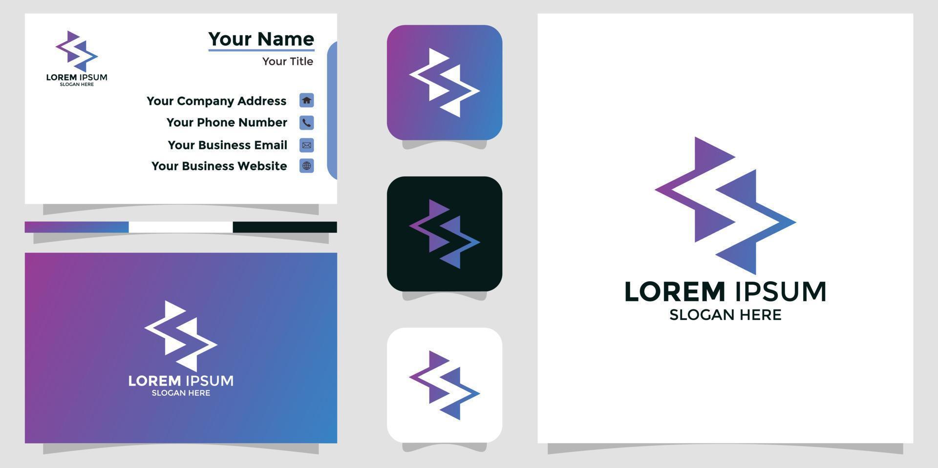 letter S logo and branding card vector