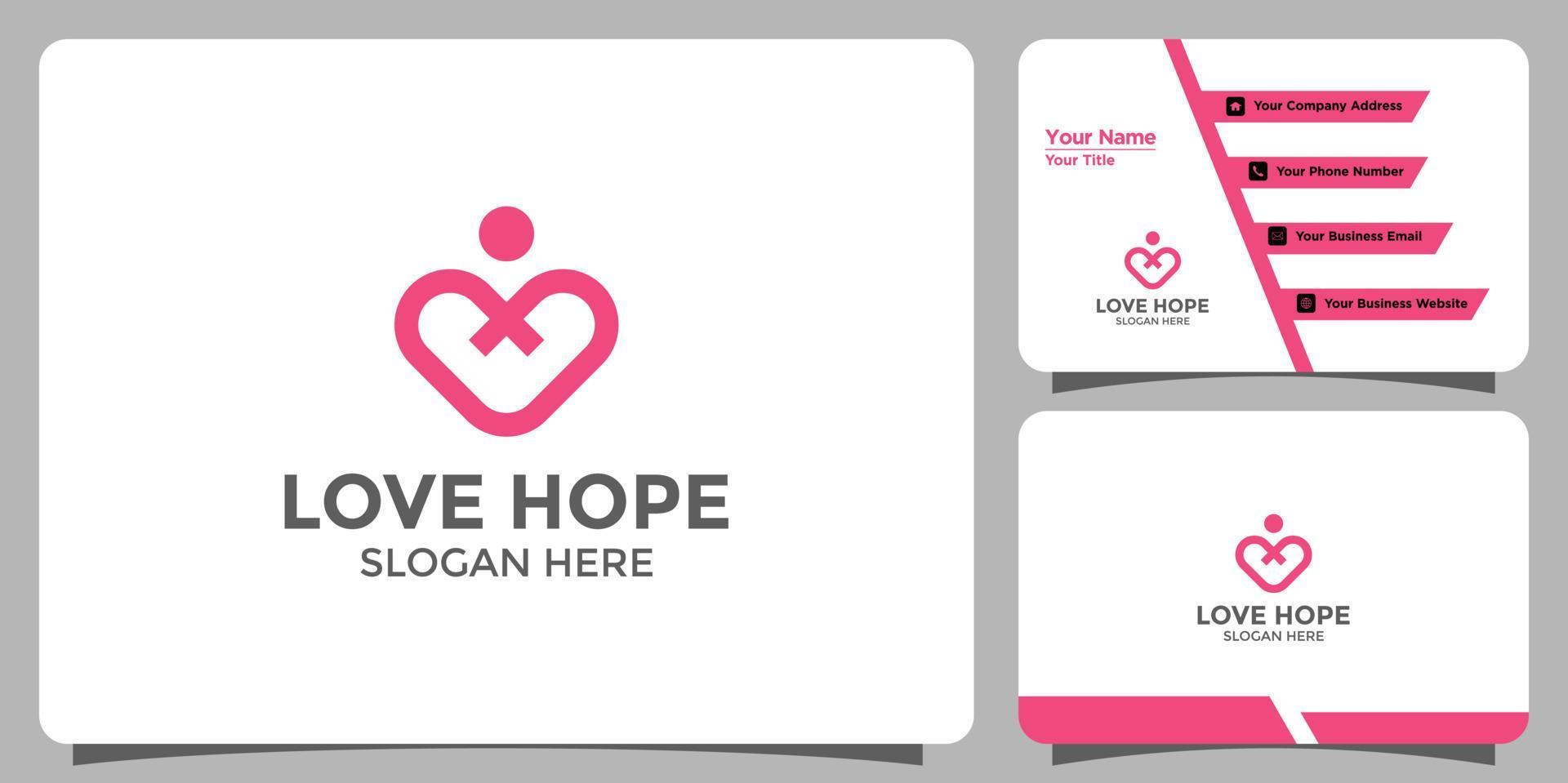 modern love logo design and branding card template vector