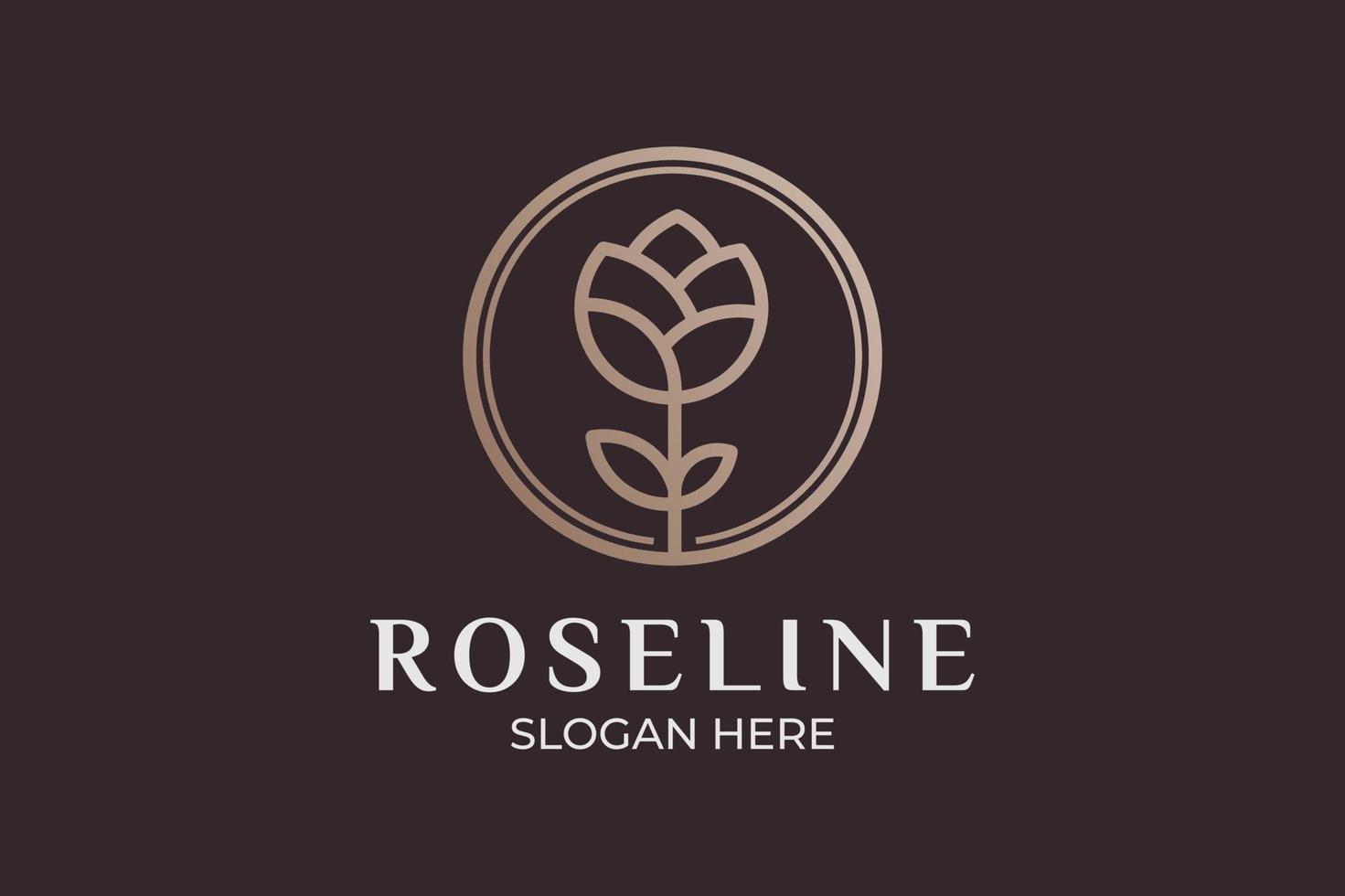 simple and modern roseline logo set vector