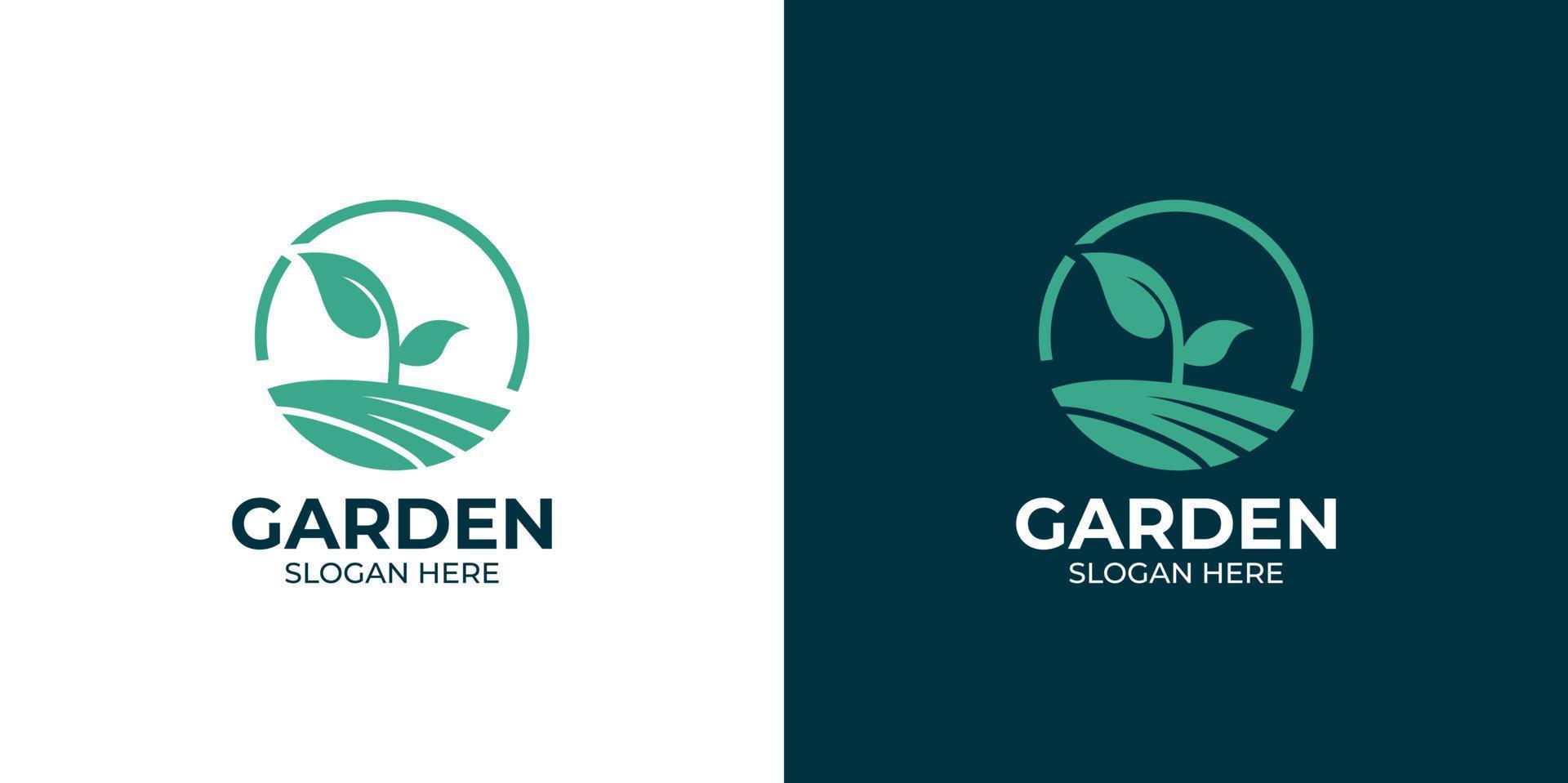 conjunto de logotipo de jardín de estilo moderno vector