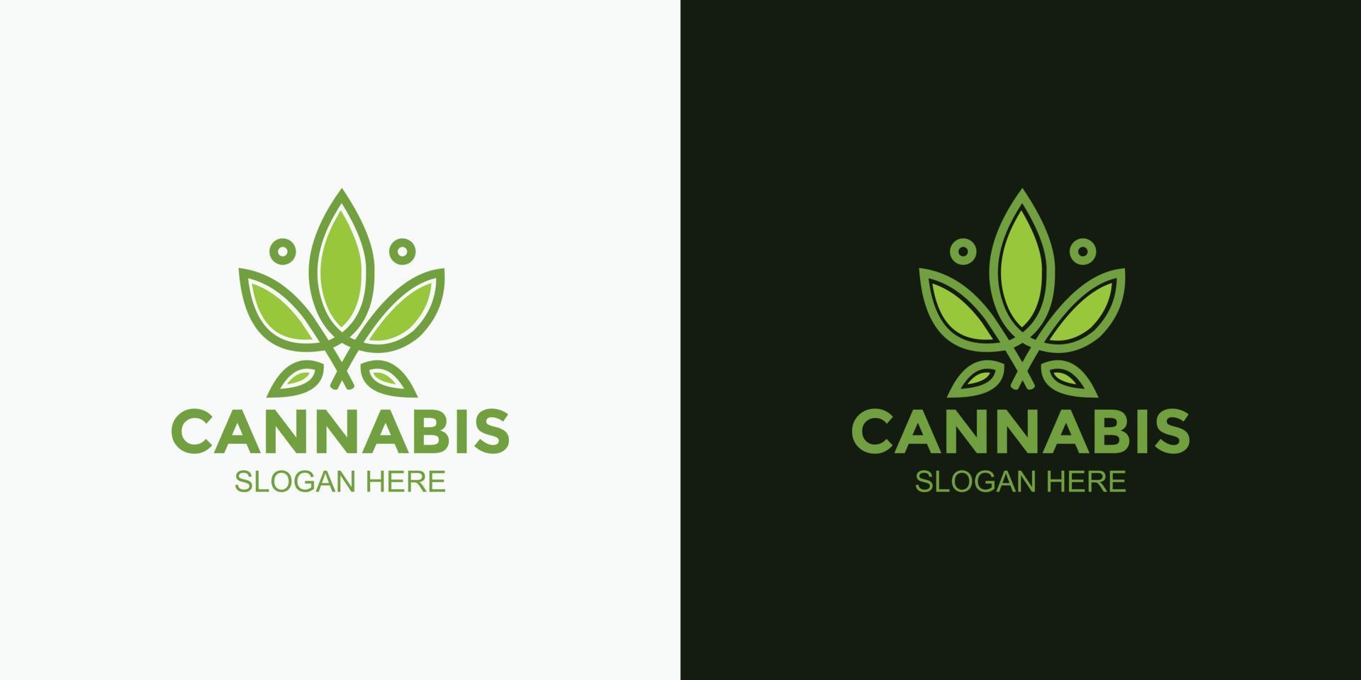 logotipo de diseño de cannabis minimalista moderno vector