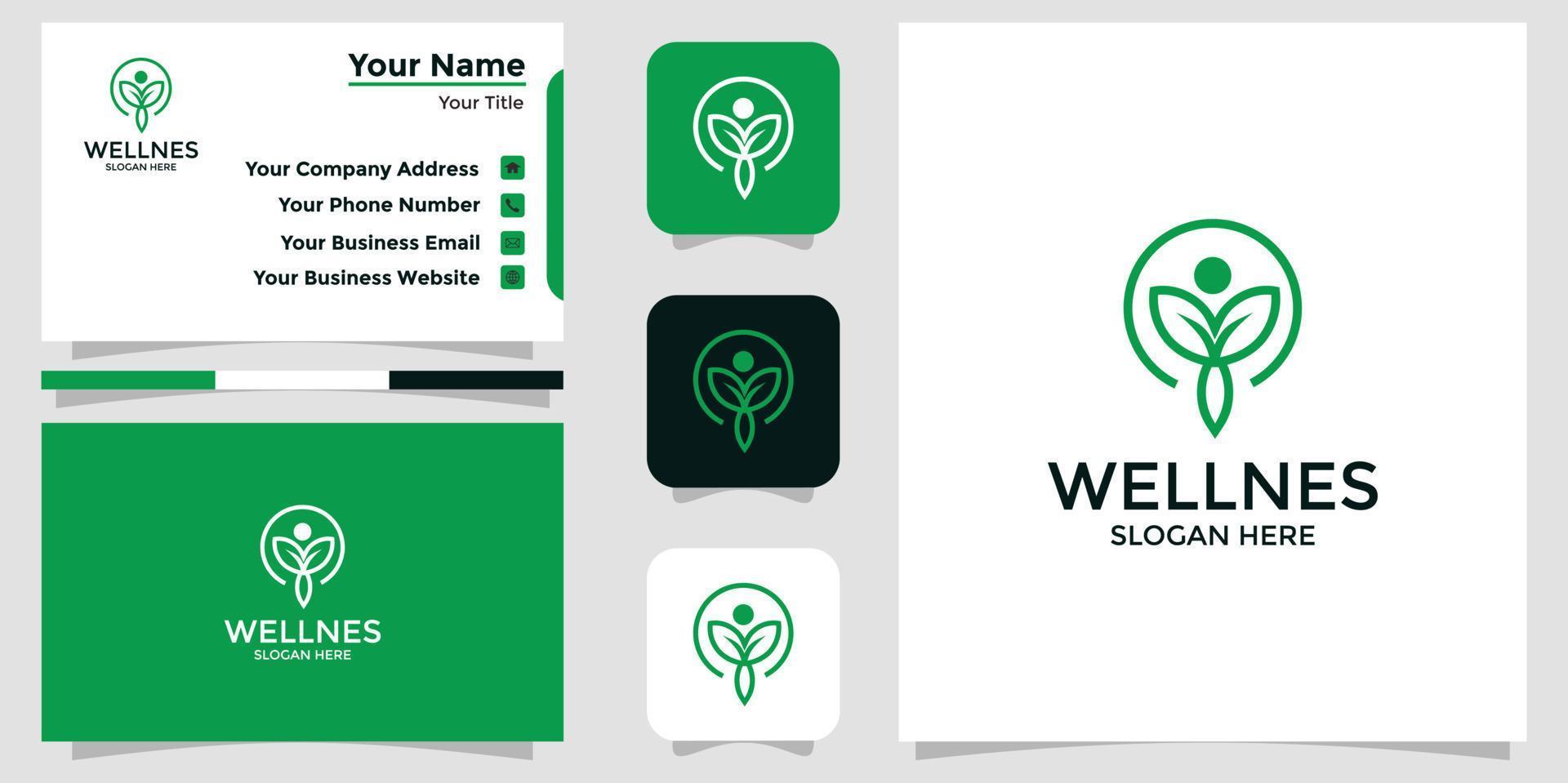 health logo and branding card vector