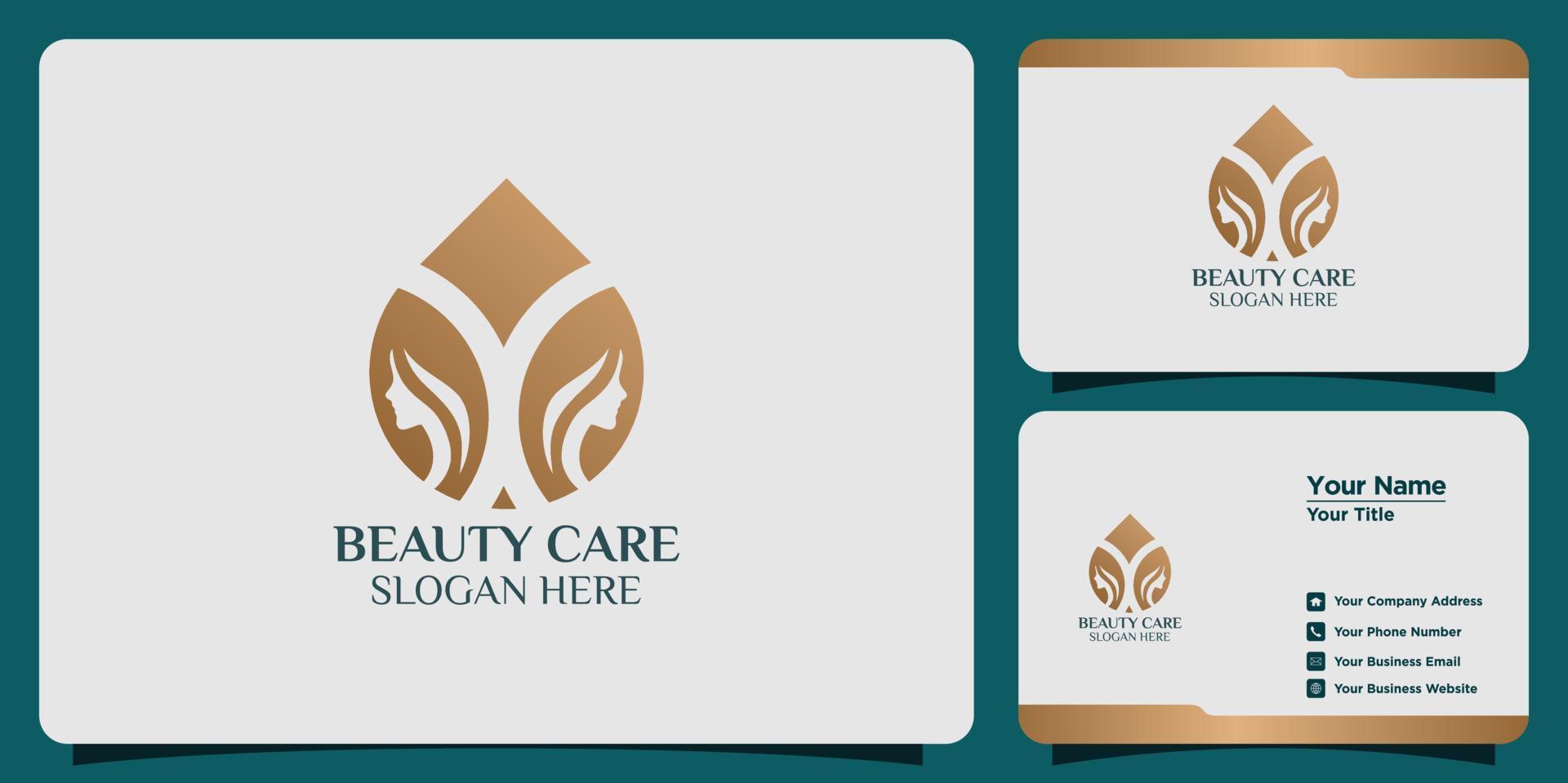 Set of hand drawn modern and feminine beauty template logos and business cards vector