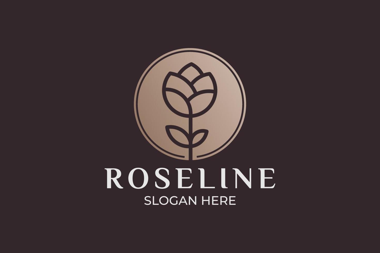 conjunto de logotipo de roseline simple y moderno vector