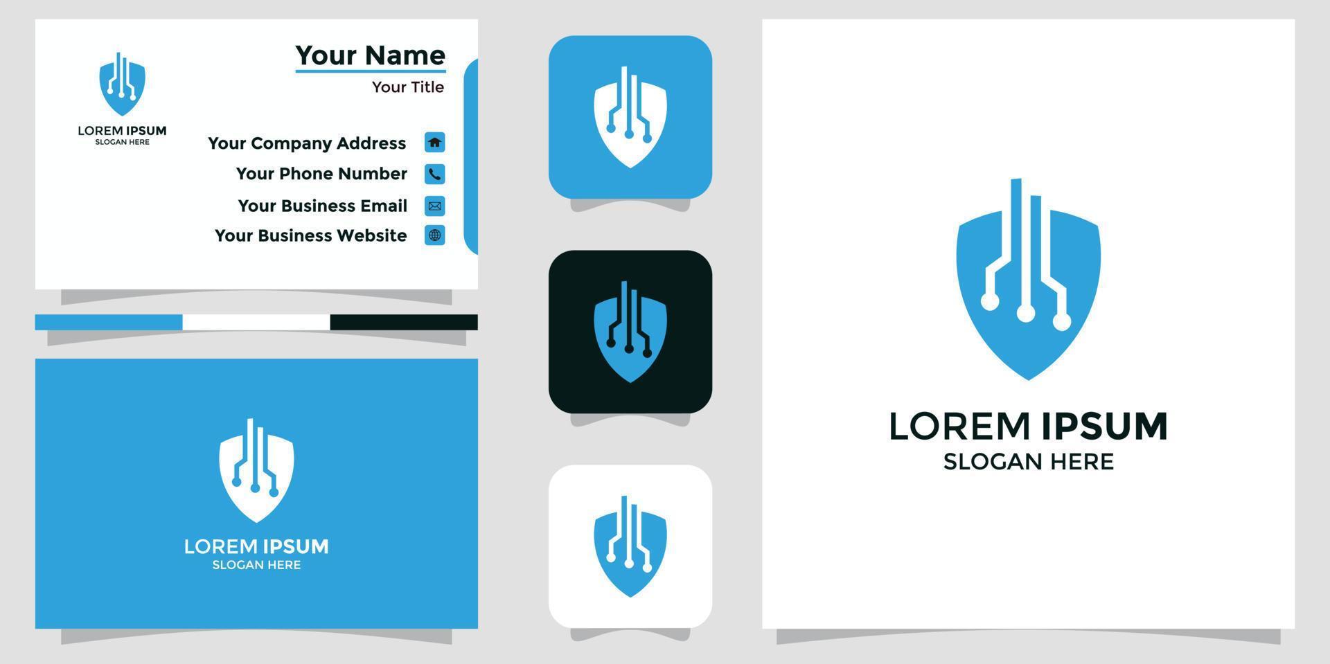 shield logo and branding card vector