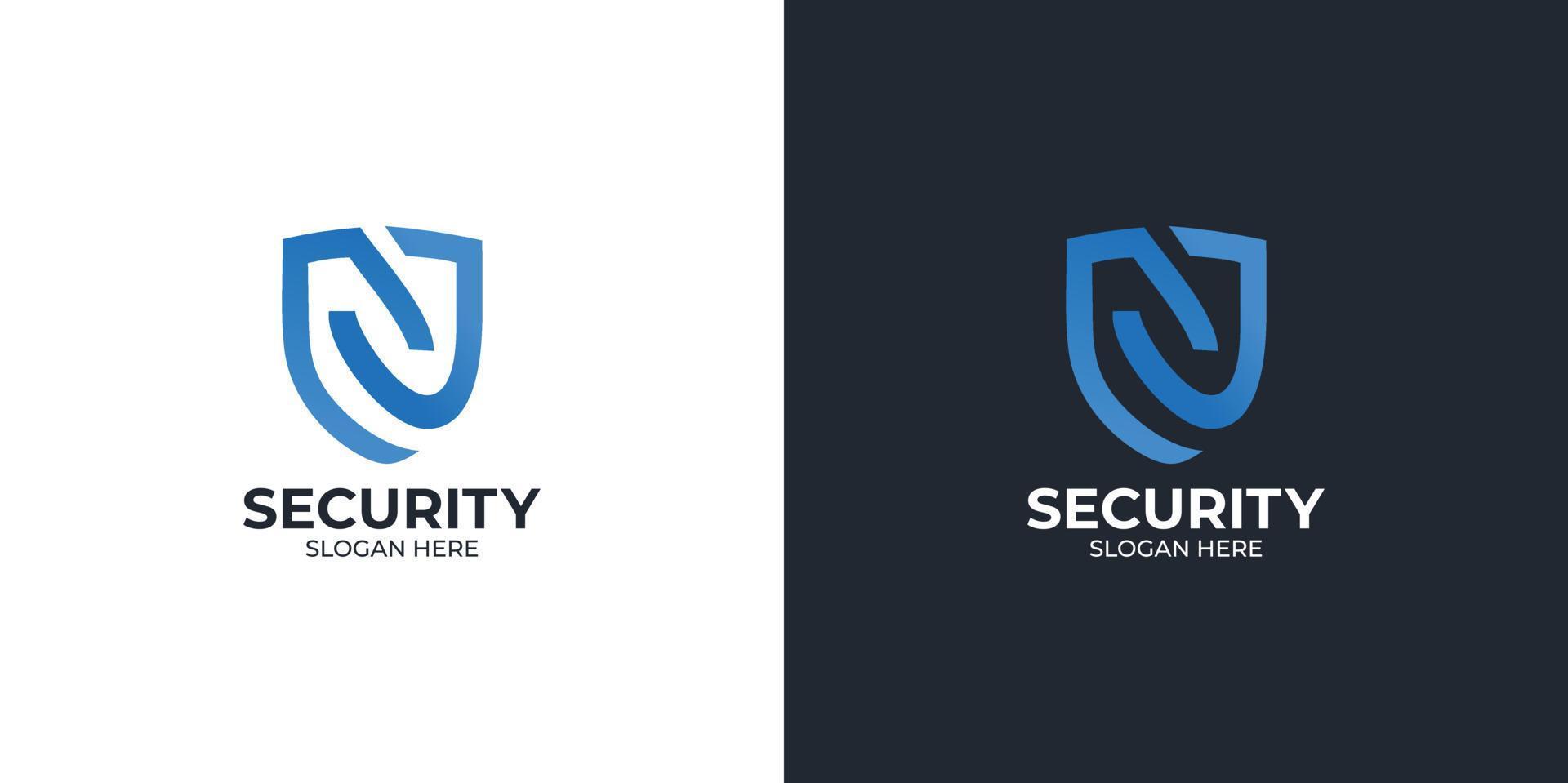 set of combination security logos with letter N vector