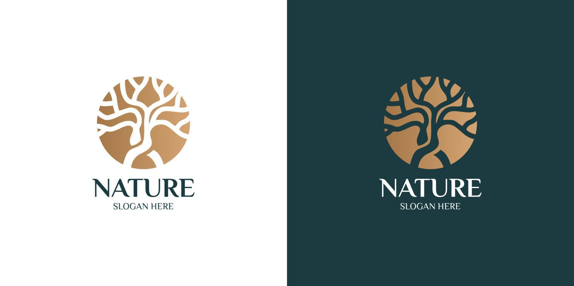 modern and minimalist tree logo set vector