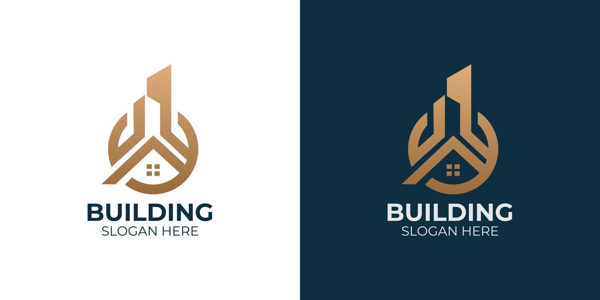 minimalist building design logo set vector