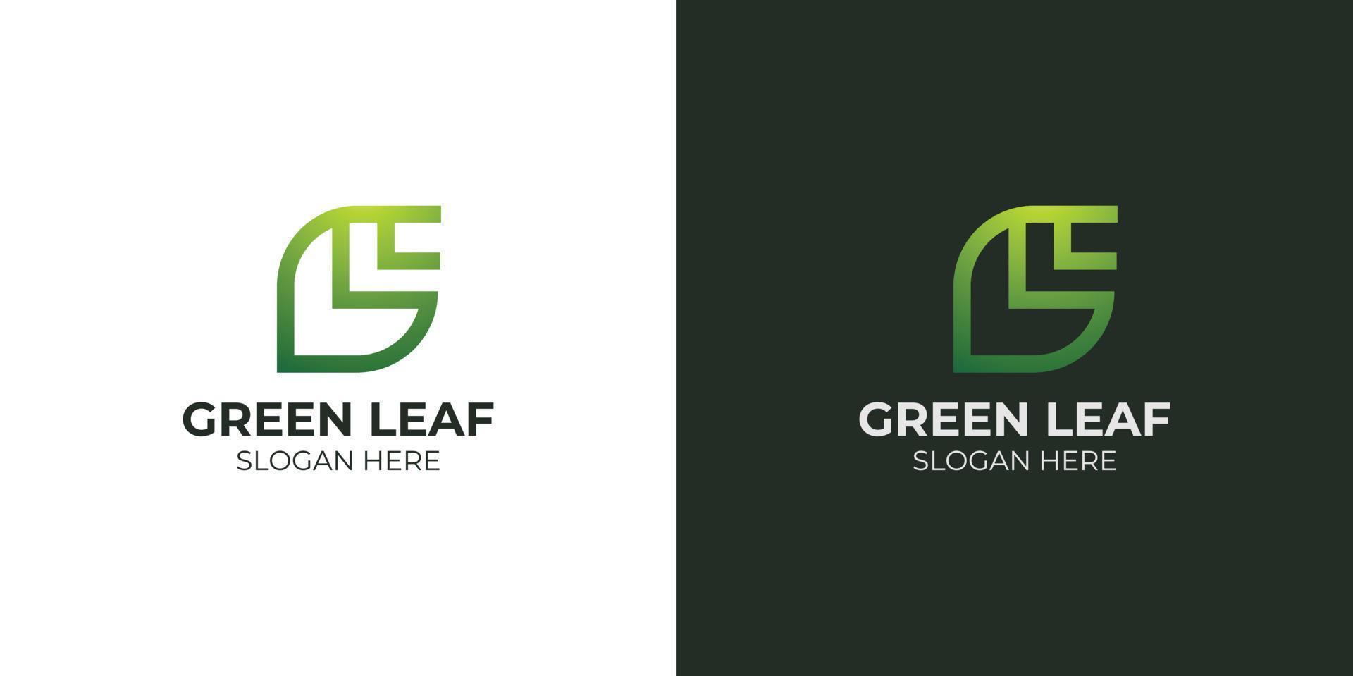 minimalist leaf combination letter G logo set vector