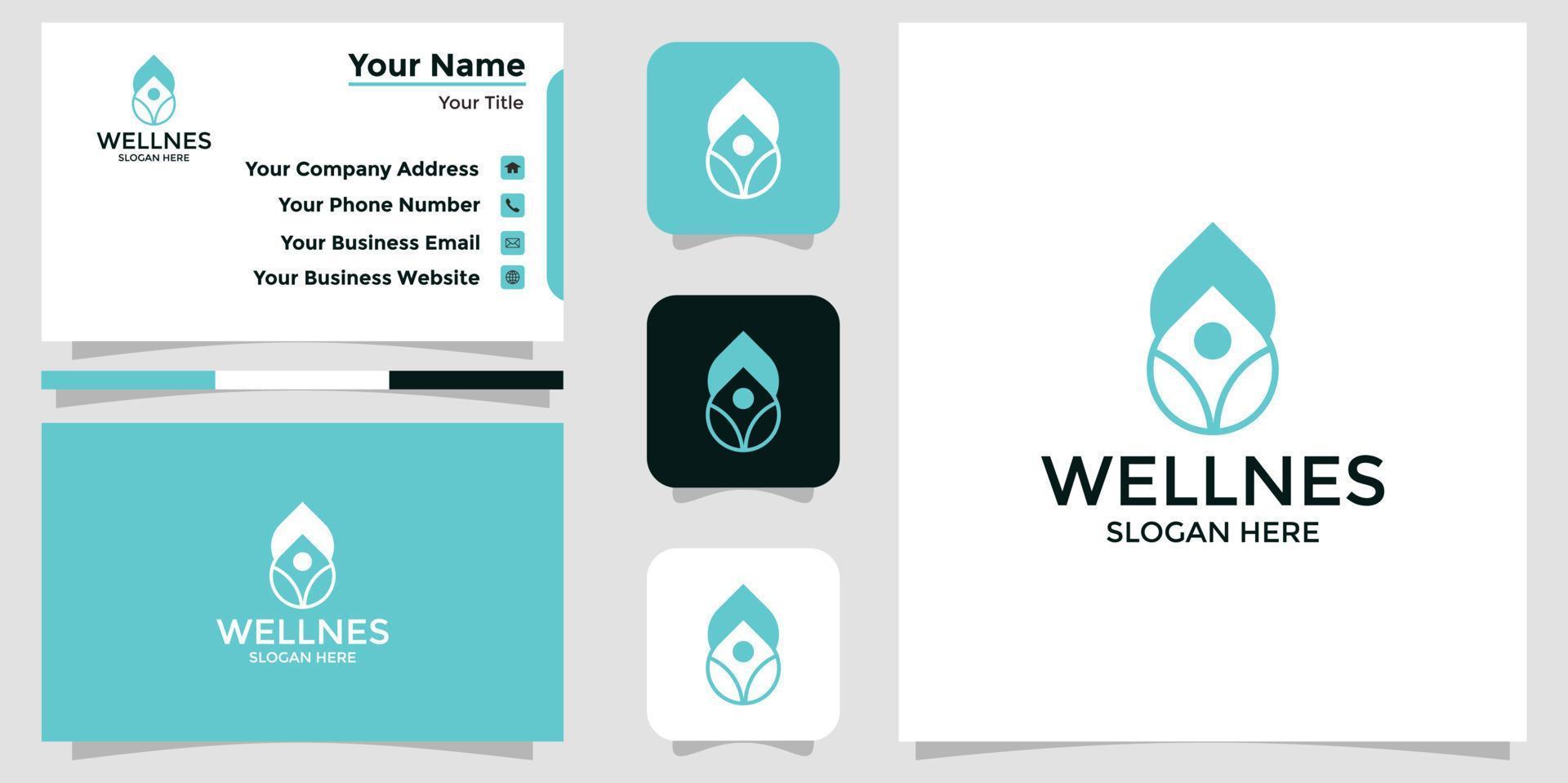 health logo and branding card vector