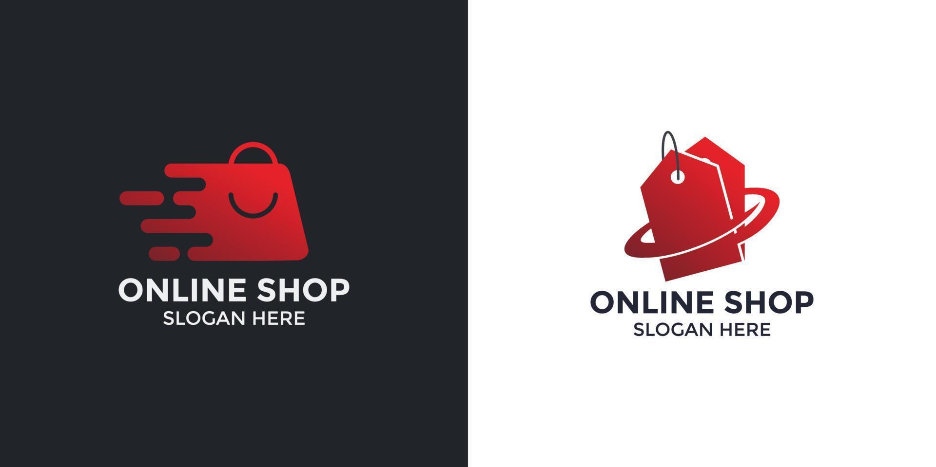 minimalist online sales design logo vector