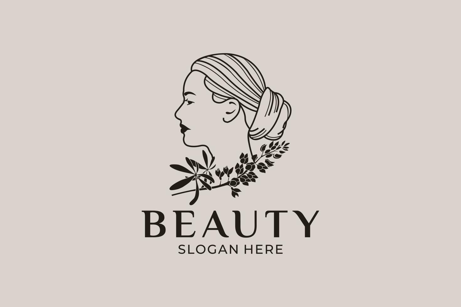 simple and minimalist beauty logo set vector