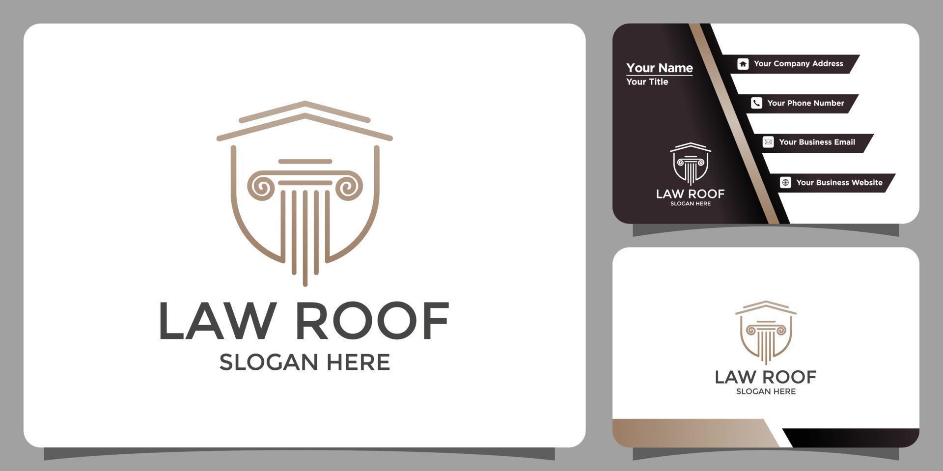 minimalist law roof logo design template vector