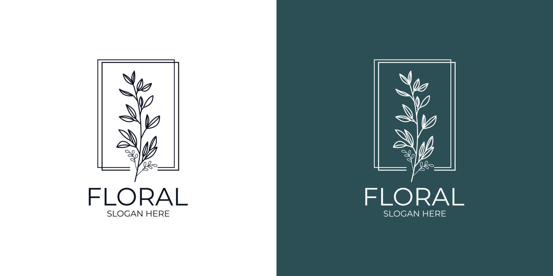 conjunto de logotipo floral moderno y minimalista vector