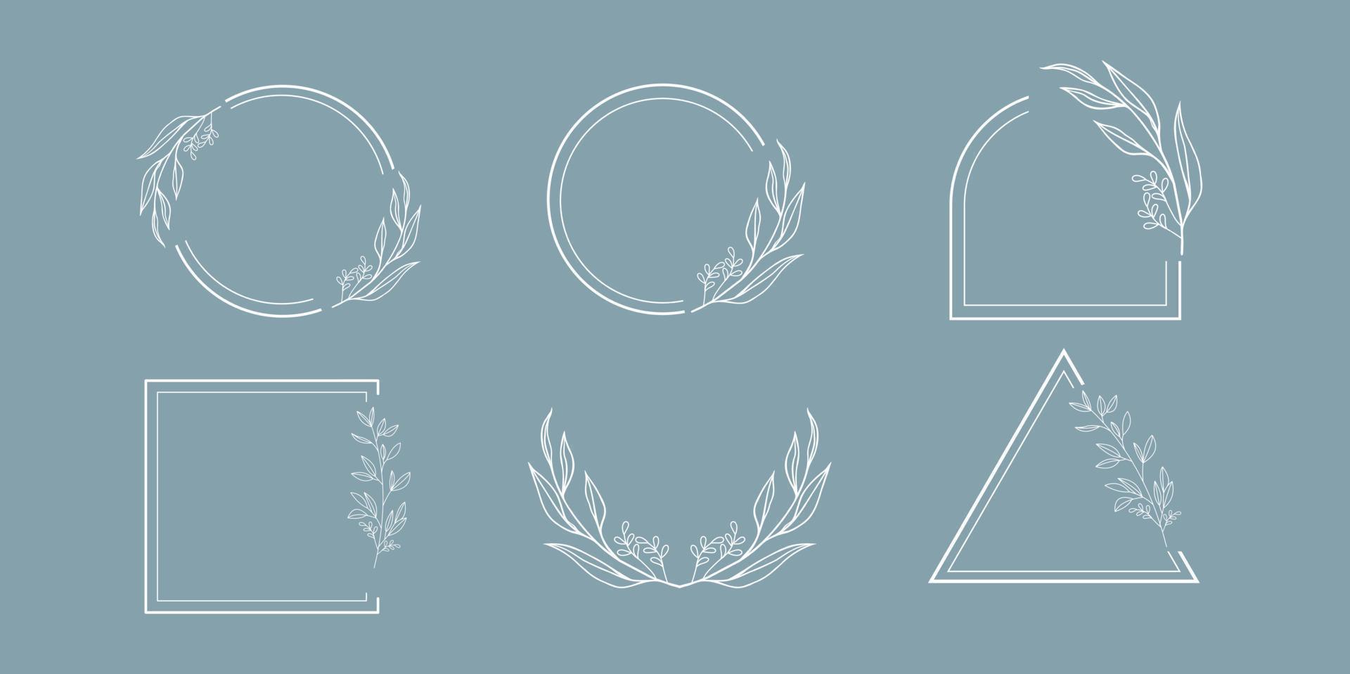 a collection of minimalist floral element designs vector