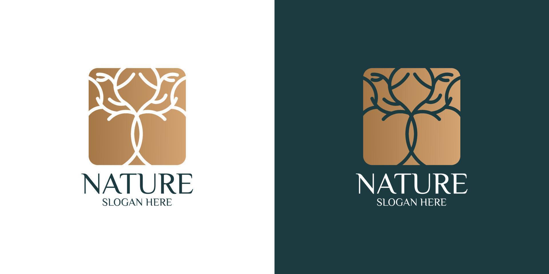 modern and minimalist tree logo set vector