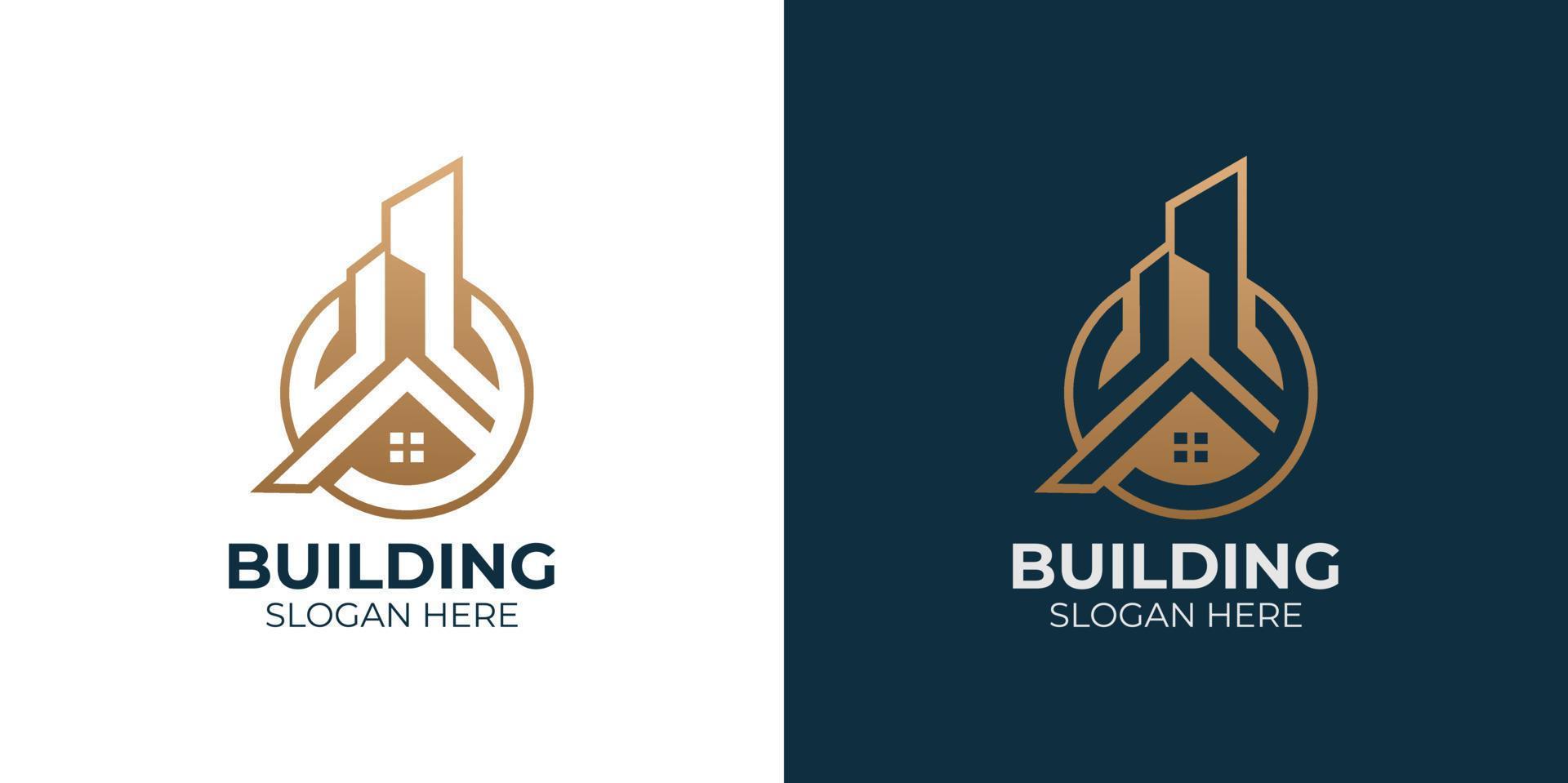 minimalist and modern building logo set vector