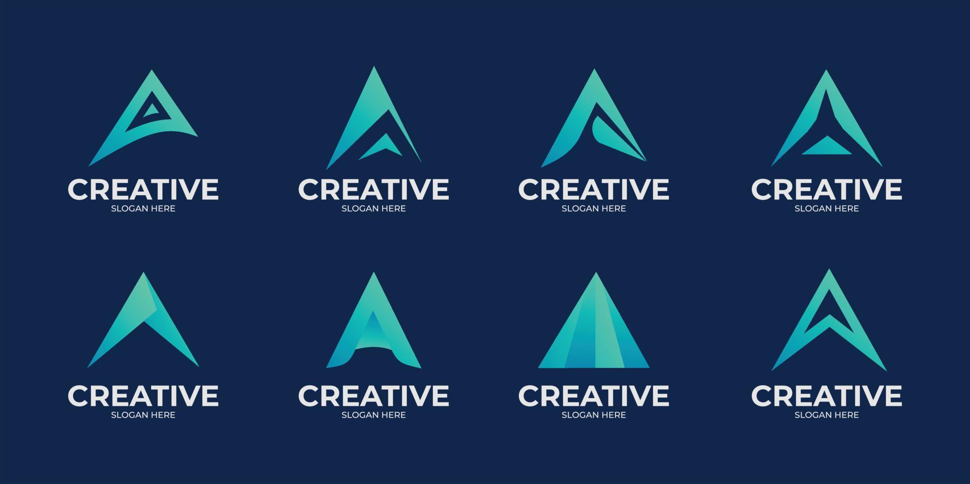 set logo letter A for company and agency vector