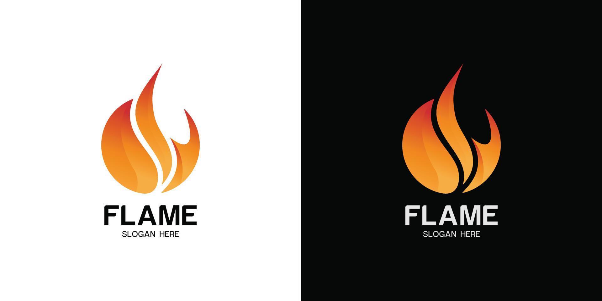 elegante conjunto minimalista de logotipos de fuego vector