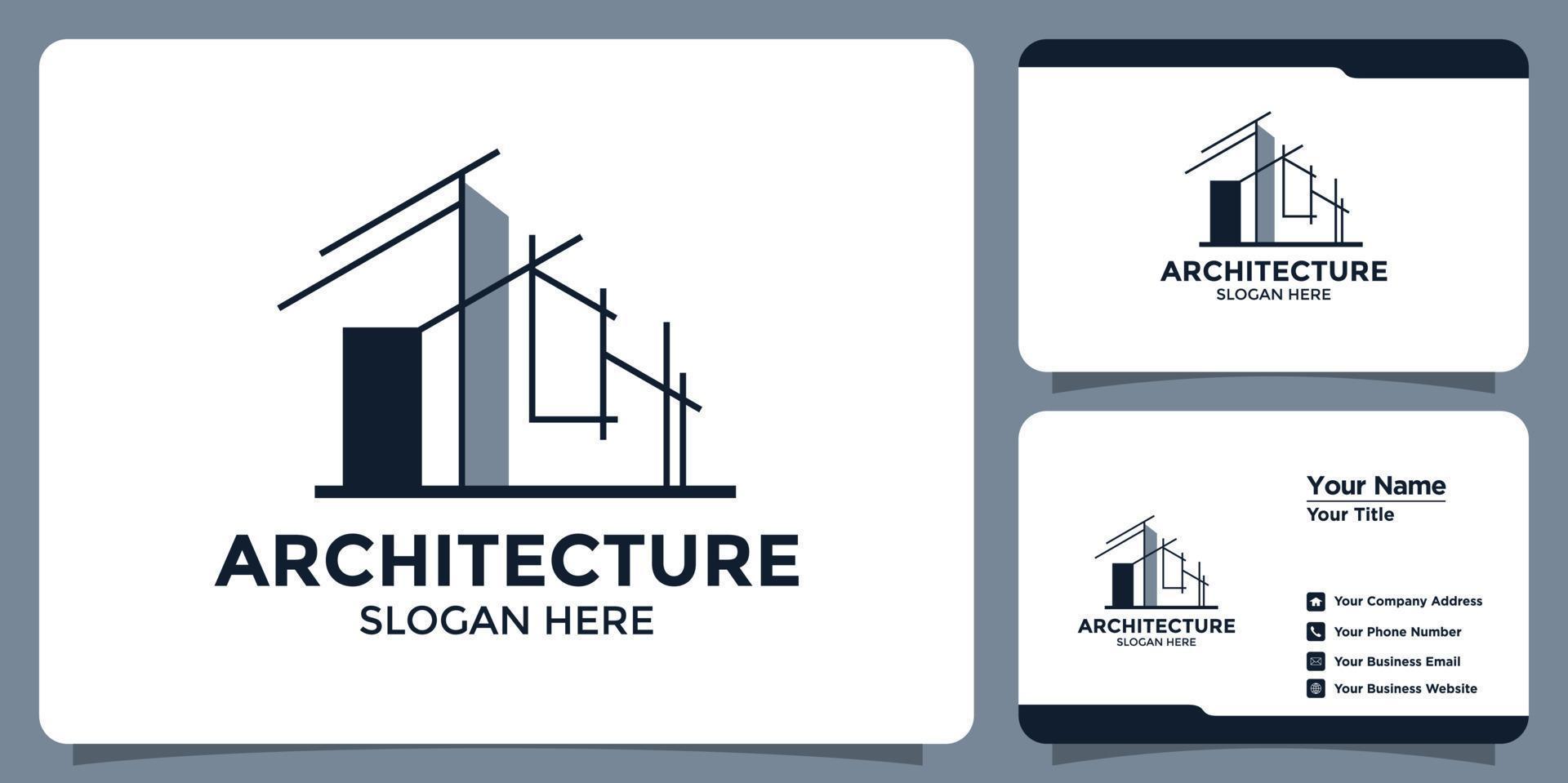 modern architecture logo design and branding card template vector