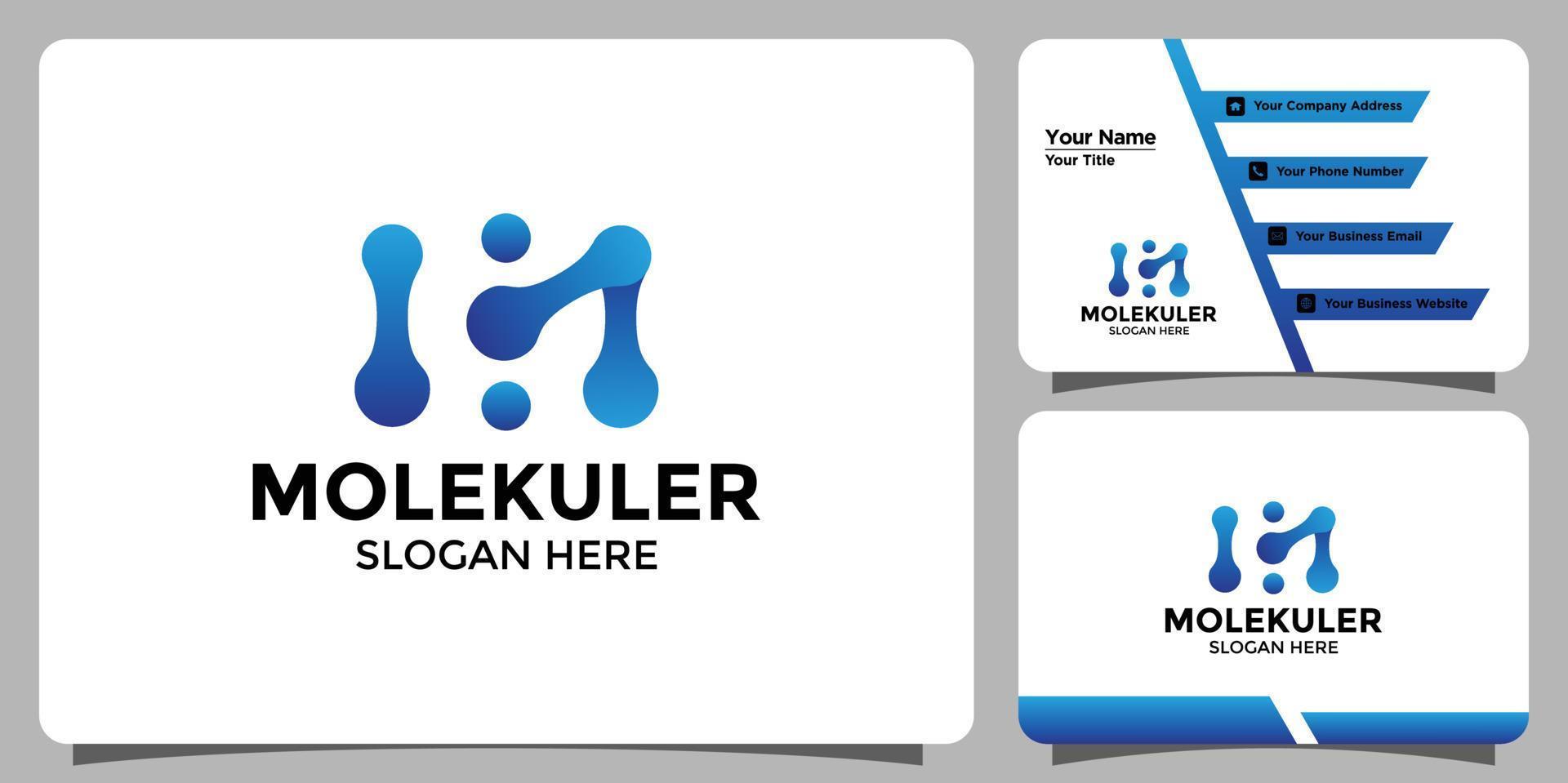minimalist technology logo design and branding card template vector