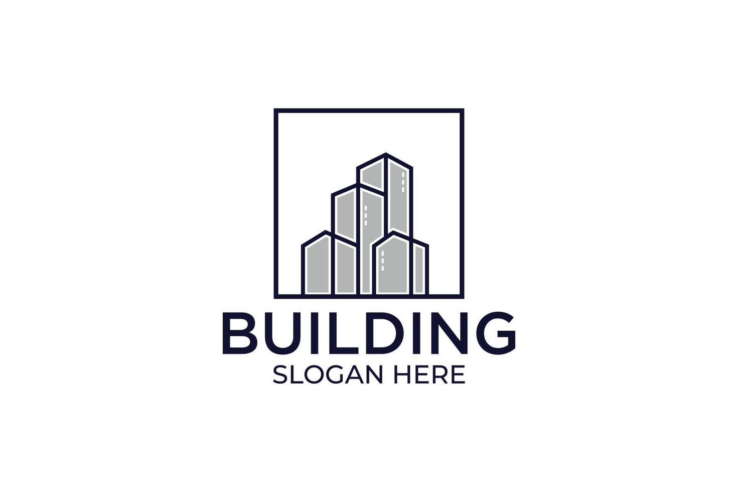 simple and minimalist building logo set vector