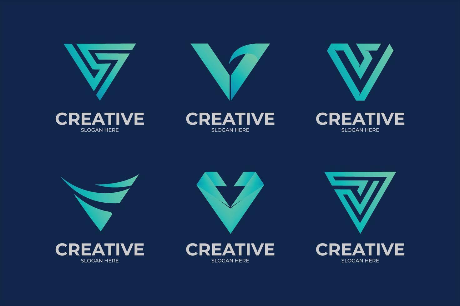 set logo letter V for company and agency vector