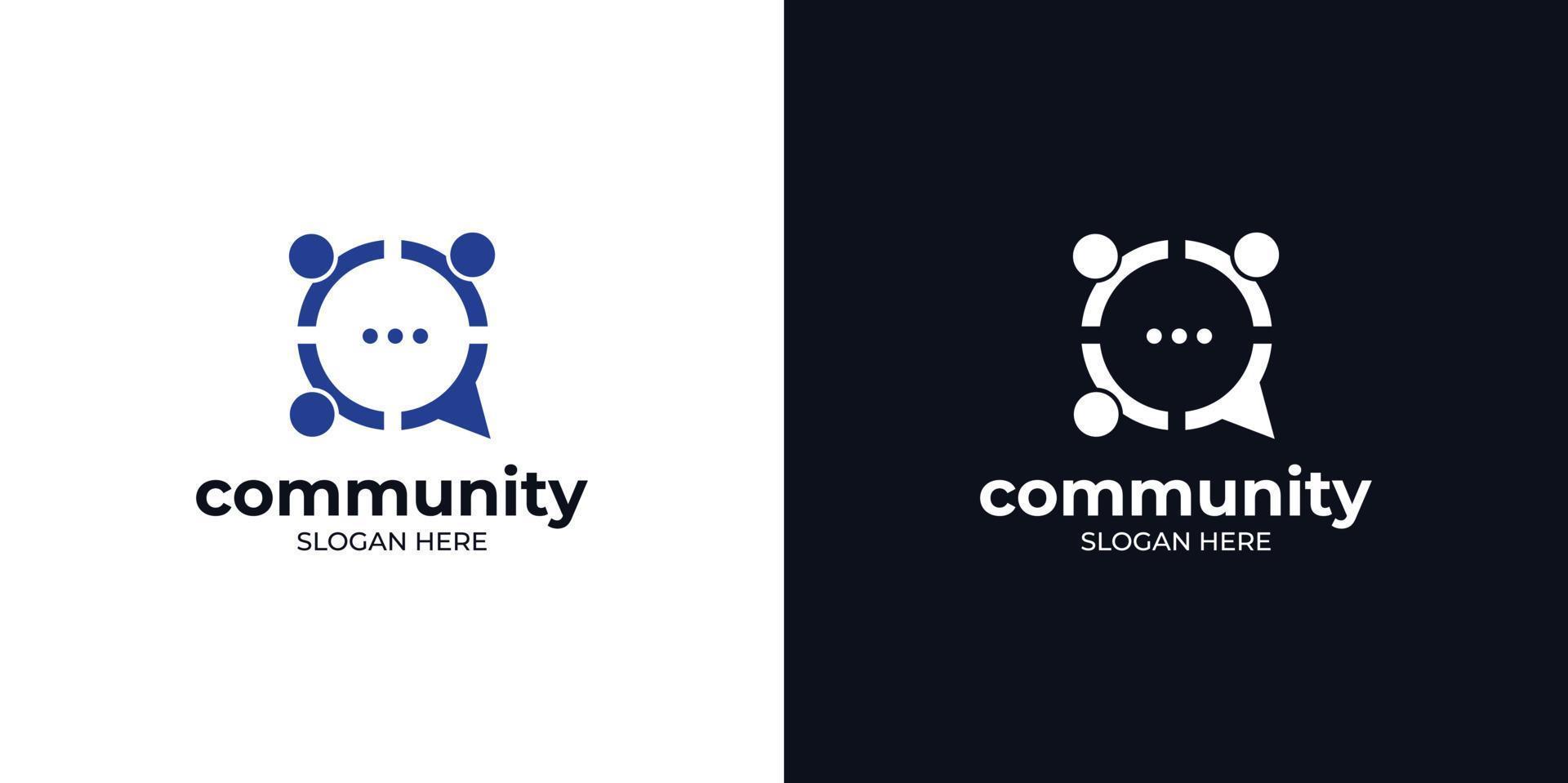 set logo community for company and agency vector