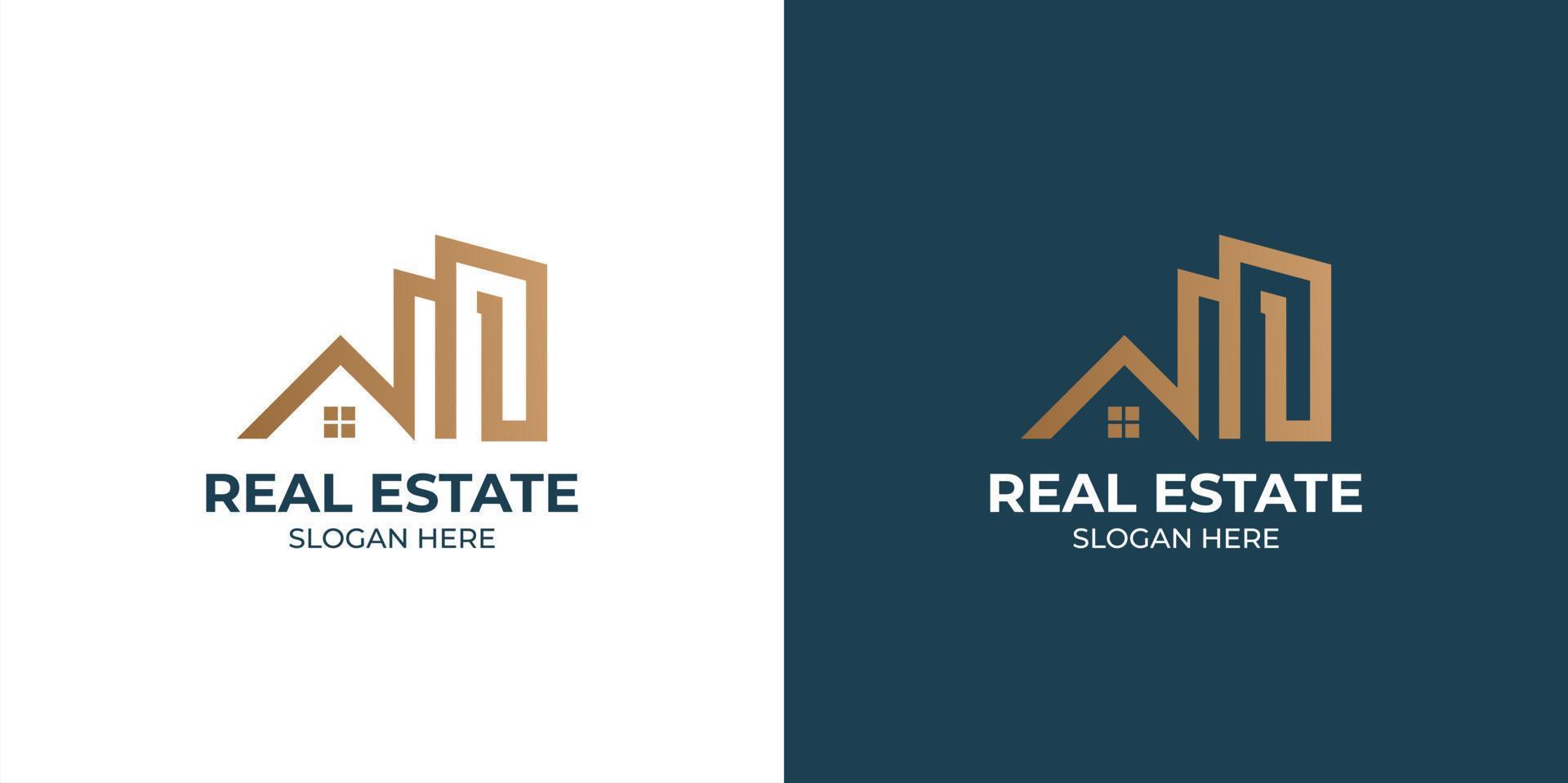 real estate logo set in minimalist style vector